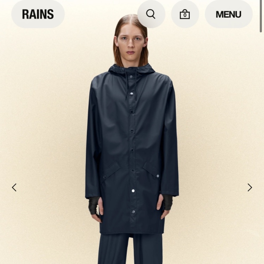 Rains Long Jacket - Navy - Unisex